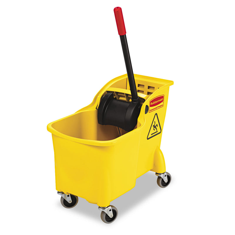 Rubbermaid Tandem 31Qt Bucket/Wringer Combo, Yellow - RCP738000YEL