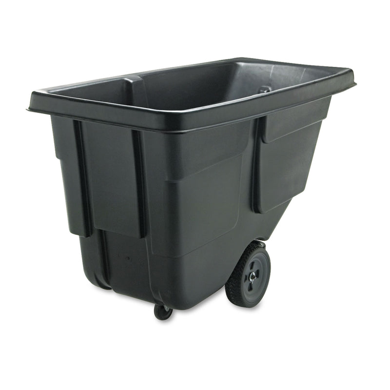 Rubbermaid Tilt Truck, Rectangular, Plastic With Steel Frame, 300 Lb Capacity, Black - RCP9T1700BLA