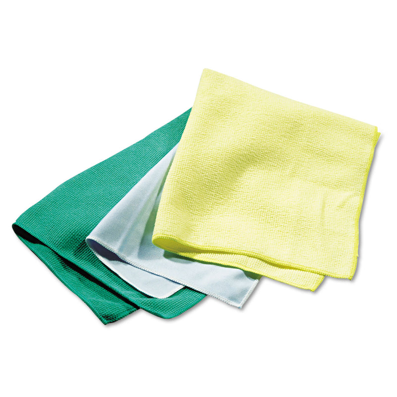 Rubbermaid Reusable Cleaning Cloths, Microfiber, 16 X 16, Yellow, 12/Carton - RCPQ610