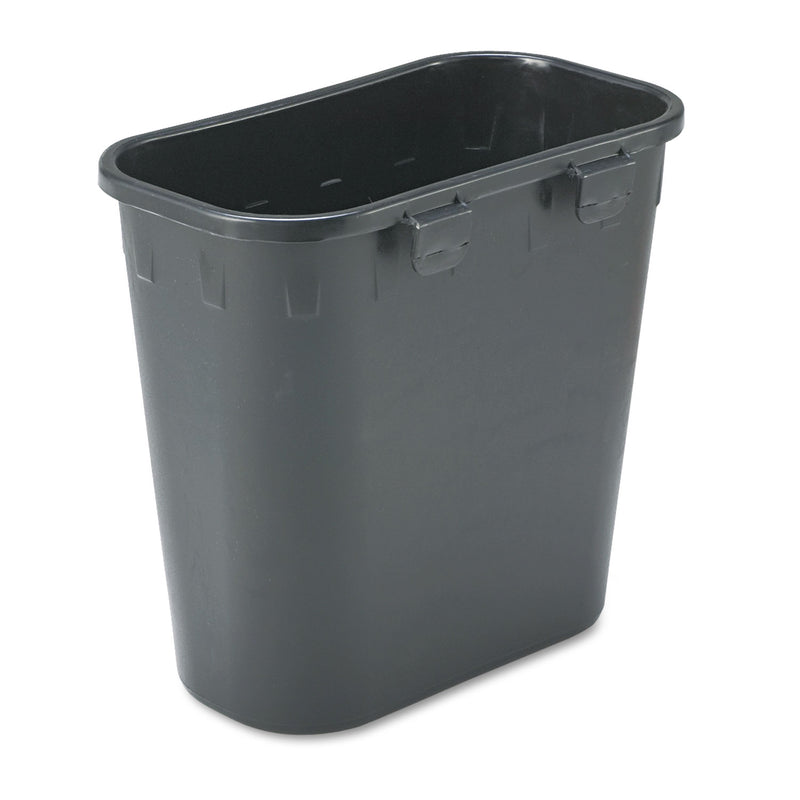 Safco Paper Pitch Recycling Bin, Rectangular, Polyethylene, 1.75 Gal, Black - SAF2944BL