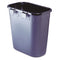 Safco Paper Pitch Recycling Bin, Rectangular, Polyethylene, 1.75 Gal, Black - SAF2944BL