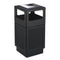 Safco Canmeleon Ash/Trash Receptacle, Square, Polyethylene, 38 Gal, Textured Black - SAF9477BL