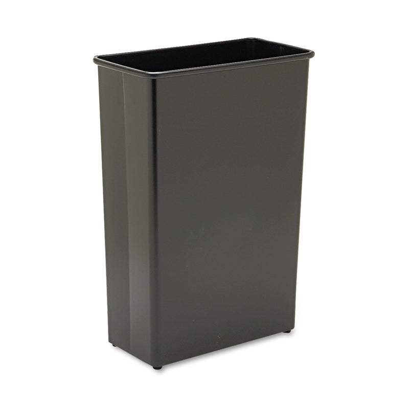 Safco Rectangular Wastebasket, Steel, 22 Gal, Black - SAF9618BL