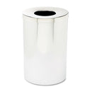 Safco Reflections Open-Top Receptacle, Round, Steel, 35 Gal, Chrome/Black - SAF9695