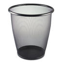 Safco Onyx Round Mesh Wastebasket, Steel Mesh, 5 Gal, Black - SAF9717BL