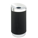 Safco At-Your-Disposal Vertex Receptacle, Round, Polyethylene, 38 Gal, Black/Chrome - SAF9799BL