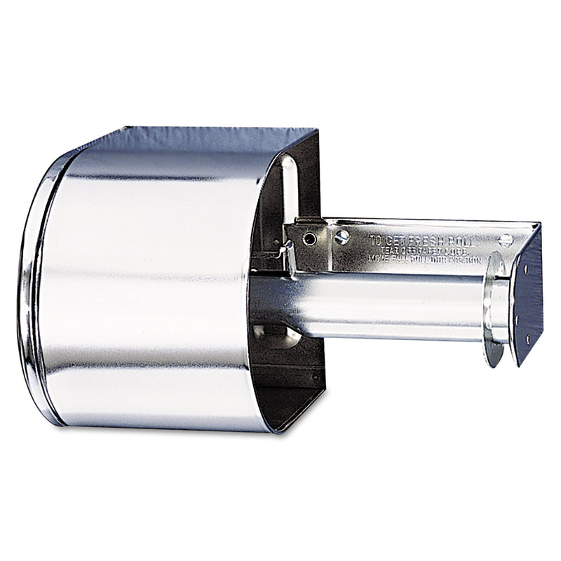 San Jamar Covered Reserve Roll Toilet Dispenser, 10 X 6 1/4 X 6, Chrome - SJMR1500XC