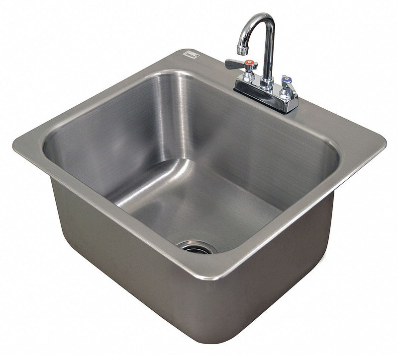 Top Brand 23 in x 21 in x 12 in Drop-In Sink with Faucet with 16 in x 20 in Bowl Size - DI-1-2012