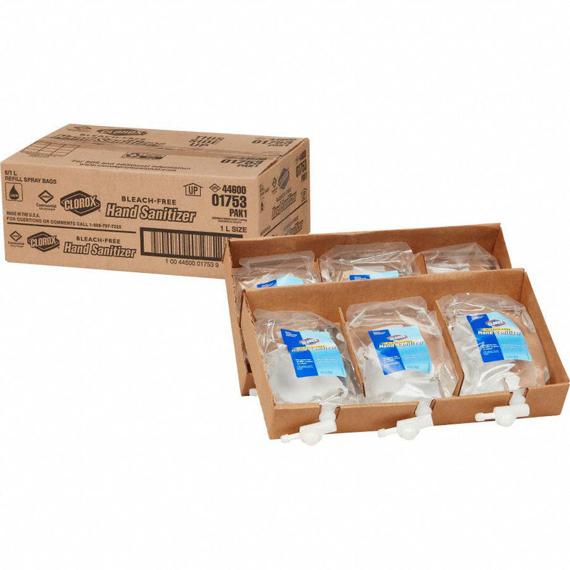 Clorox Hand Sanitizer, 1,000 mL, Cartridge, Liquid, Clorox Push, PK 6 - 1753