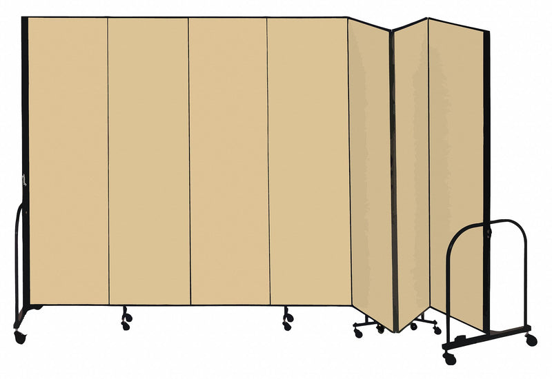 Screenflex Portable Room Divider, Number of Panels 7, 7 ft. 4" Overall Height, 13 ft. 1" Overall Width - CFSL747 BEIGE
