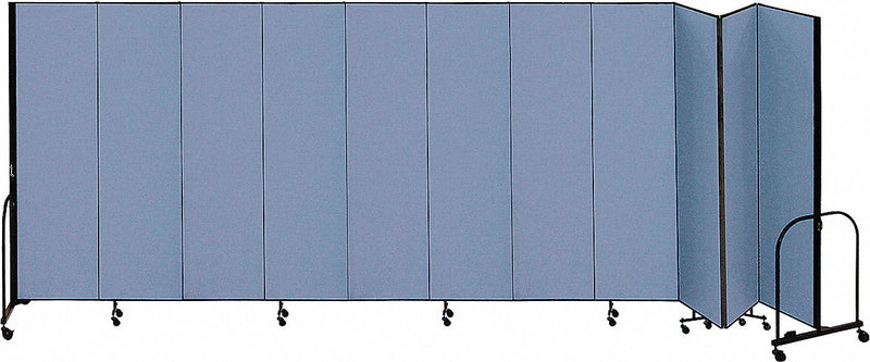 Screenflex Portable Room Divider, Number of Panels 11, 6 ft. 8" Overall Height, 20 ft. 5" Overall Width - CFSL6811 BLUE