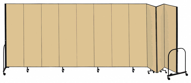 Screenflex Portable Room Divider, Number of Panels 11, 6 ft. 8" Overall Height, 20 ft. 5" Overall Width - CFSL6811 BEIGE