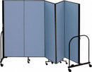 Screenflex Portable Room Divider, Number of Panels 5, 6 ft. Overall Height, 9 ft. 5" Overall Width - CFSL605 BLUE