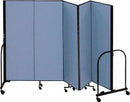 Screenflex Portable Room Divider, Number of Panels 5, 5 ft. Overall Height, 9 ft. 5" Overall Width - CFSL505 BLUE