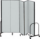 Screenflex Portable Room Divider, Number of Panels 5, 8 ft. Overall Height, 9 ft. 5" Overall Width - CFSL805 GREY