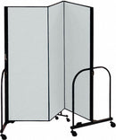 Screenflex Portable Room Divider, Number of Panels 3, 7 ft. 4" Overall Height, 5 ft. 9" Overall Width - CFSL743 GREY