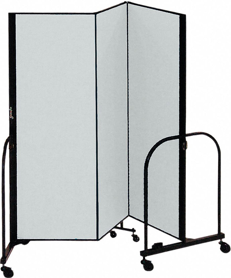 Screenflex Portable Room Divider, Number of Panels 3, 4 ft. Overall Height, 5 ft. 9" Overall Width - CFSL403 GREY