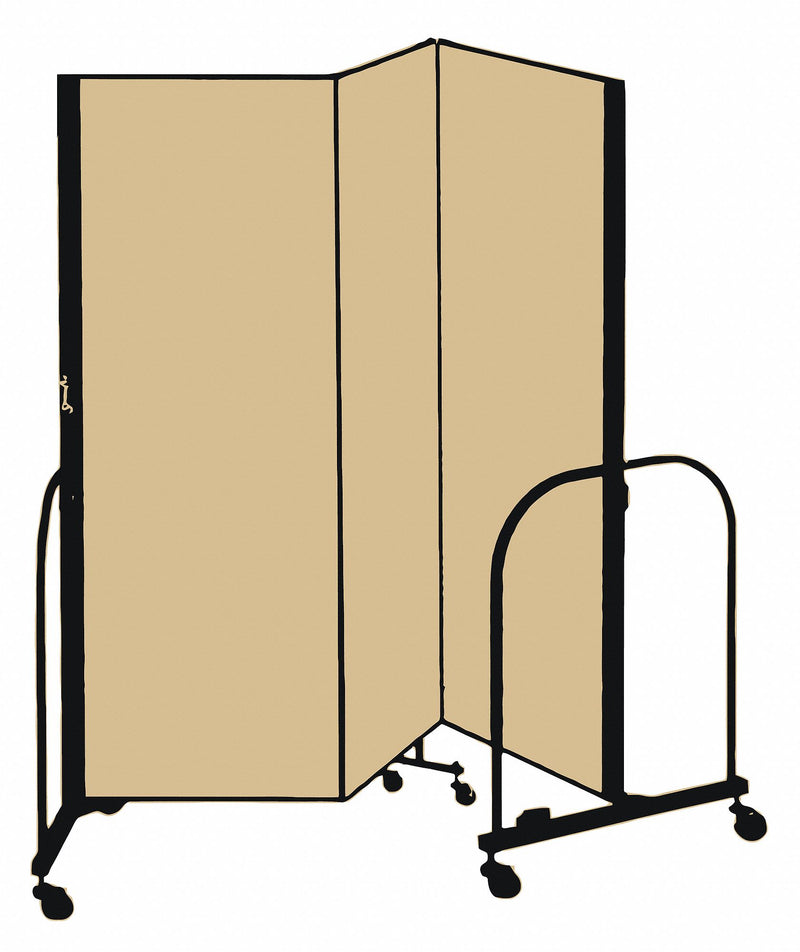 Screenflex Portable Room Divider, Number of Panels 3, 5 ft. Overall Height, 5 ft. 9" Overall Width - CFSL503 BEIGE