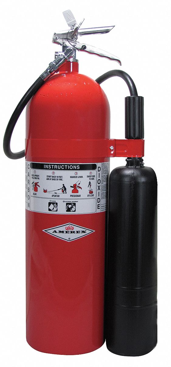 Amerex Fire Extinguisher, Carbon Dioxide, Carbon Dioxide, 20 lb, 10B:C UL Rating - 332