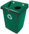 Rubbermaid (2) 23 gal Rectangular Recycling Station, Plastic, Green - 1792340
