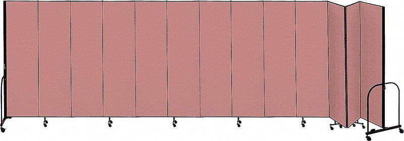 Screenflex Portable Room Divider, Number of Panels 13, 7 ft. 4" Overall Height, 24 ft. 1" Overall Width - CFSL7413 MAUVE