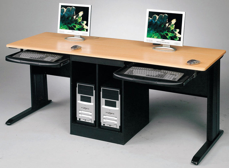 MooreCo Computer Workstation, 72x29x24 In, Black - 89844