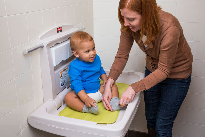 Rubbermaid Baby Changing Station, Horizontal, Flush Mount, Polypropylene - FG781888LPLAT