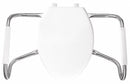 Bemis Elongated, Safety Arm Toilet Seat Type, Open Front Type, Includes Cover Yes, White - MA2150