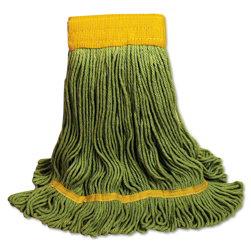 Boardwalk Ecomop Looped-End Mop Head, Recycled Fibers, Large Size, Green, 12/Carton - BWK1200LCT