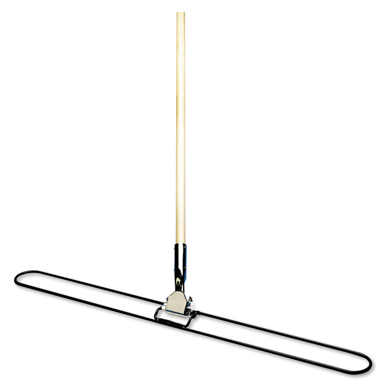 Boardwalk Clip-On Dust Mop Handle, Lacquered Wood, Swivel Head, 1" Dia. X 60In Long - BWK1490