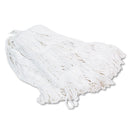 Boardwalk Pro Loop Web/Tailband Wet Mop Head, Rayon, 24Oz, White, 12/Carton - BWK424RCT