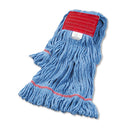 Boardwalk Super Loop Wet Mop Head, Cotton/Synthetic Fiber, 5" Headband, Large Size, Blue - BWK503BLEA