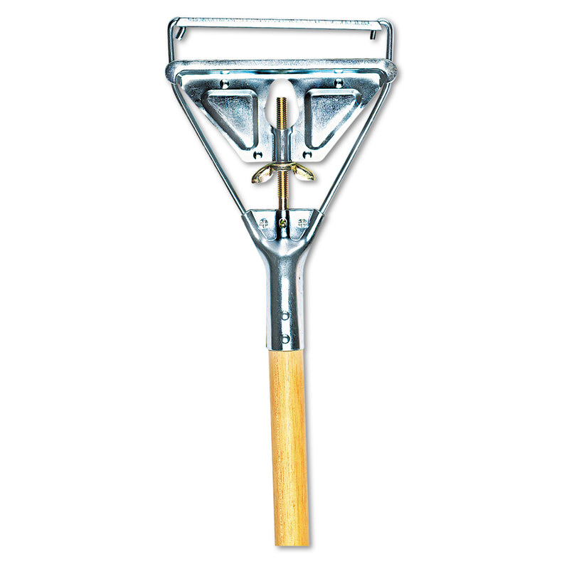 Boardwalk Quick Change Metal Head Mop Handle For No. 20 & Up Heads, 54In Wood Handle - BWK605