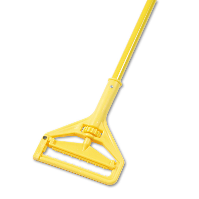 Boardwalk Quick Change Side-Latch Plastic Mop Head Handle, 60" Aluminum Handle, Yellow - BWK620