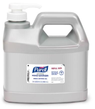 Purell Advanced Hand Sanitizer Refreshing Gel 1/2 Gallon Pump Bottle, 64 oz., 4/Carton - 9684-04