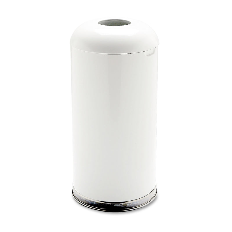 Rubbermaid Fire-Resistant Open Top Receptacle, Round, Steel, 15 Gal, White - RCPR32EGLW