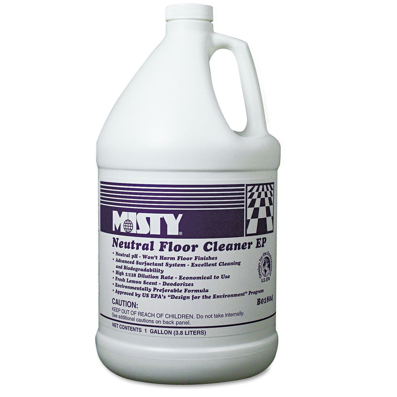 Misty Neutral Floor Cleaner Ep, Lemon, 1Gal Bottle, 4/Carton - AMR1033704