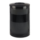 Rubbermaid Classics Perforated Open Top Receptacle, Round, Steel, 51 Gal, Black - RCPS55ETBK