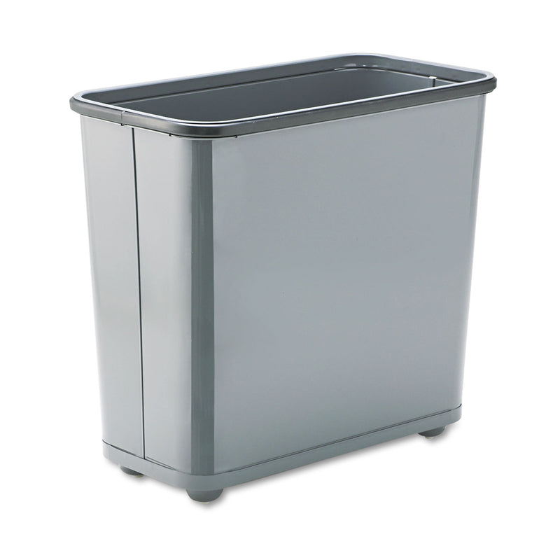 Rubbermaid Fire-Safe Wastebasket, Rectangular, Steel, 7.5 Gal, Gray - RCPWB30RGY