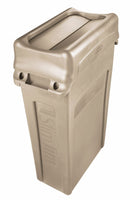 Rubbermaid Slim Jim Series, Trash Can Top, Rectangular, Drop, 23 gal, Tan - FG267360BEIG