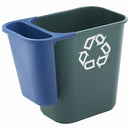 Rubbermaid 1 gal Rectangular Recycling Saddle, Plastic, Blue - FG295073BLUE