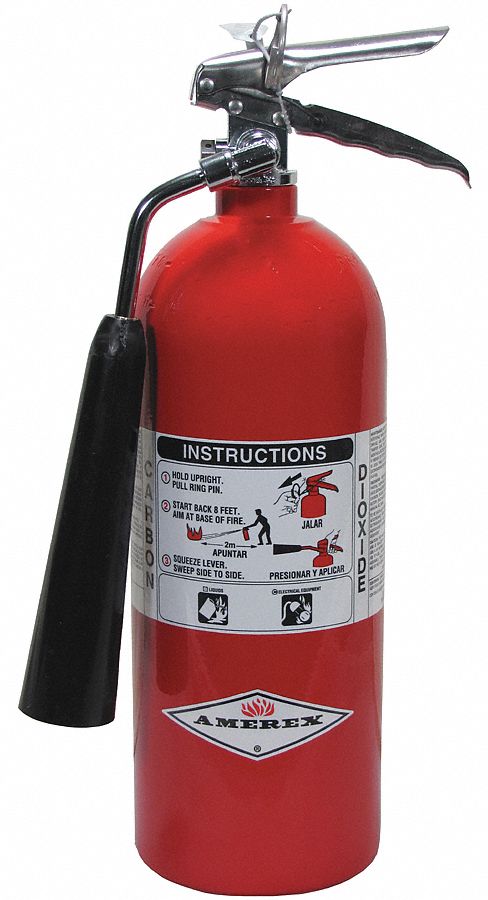 Amerex Fire Extinguisher, Carbon Dioxide, Carbon Dioxide, 5 lb, 5B:C UL Rating - 322