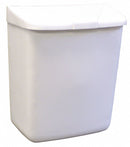 Hospeco Sanitary Napkin Receptacle, Wall-Mounted, 11 in Height, ABS Plastic, White - 250-201W