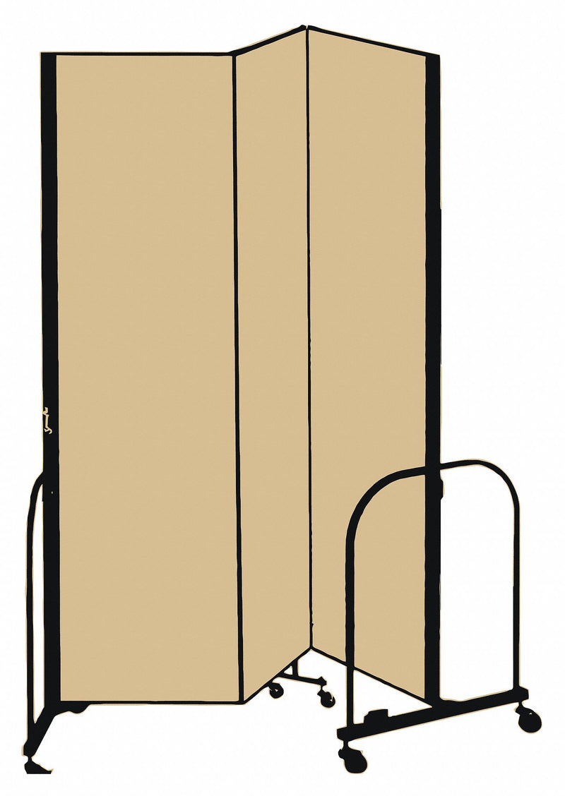 Screenflex Portable Room Divider, Number of Panels 3, 7 ft. 4" Overall Height, 5 ft. 9" Overall Width - CFSL743 BEIGE