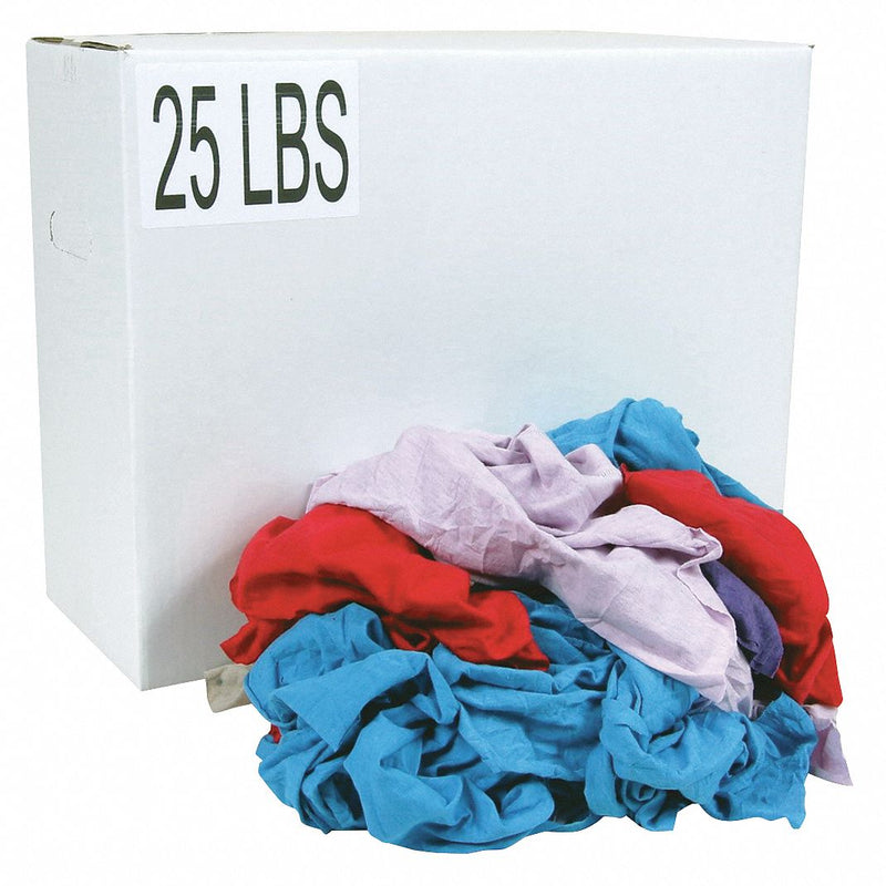 Top Brand Cloth Rag, T-Shirt, Assorted, Varies, 25 lb - G440025PC