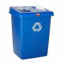 Rubbermaid (2) 23 gal Rectangular Recycling Station, Plastic, Blue - 1792339