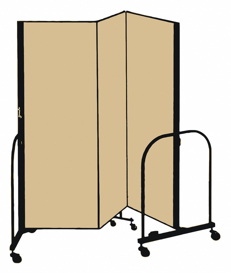 Screenflex Portable Room Divider, Number of Panels 3, 4 ft. Overall Height, 5 ft. 9" Overall Width - CFSL403 BEIGE