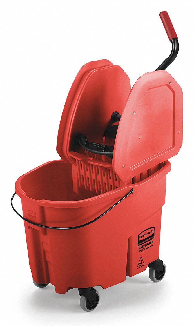 Rubbermaid Red Polypropylene Mop Bucket and Wringer, 8-3/4 gal. - FG757888RED