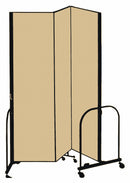 Screenflex Portable Room Divider, Number of Panels 3, 6 ft. 8" Overall Height, 5 ft. 9" Overall Width - CFSL683 BEIGE