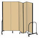 Screenflex Portable Room Divider, Number of Panels 5, 6 ft 8 in Overall Height, 9 ft 5 in Overall Width - CFSL685 BEIGE